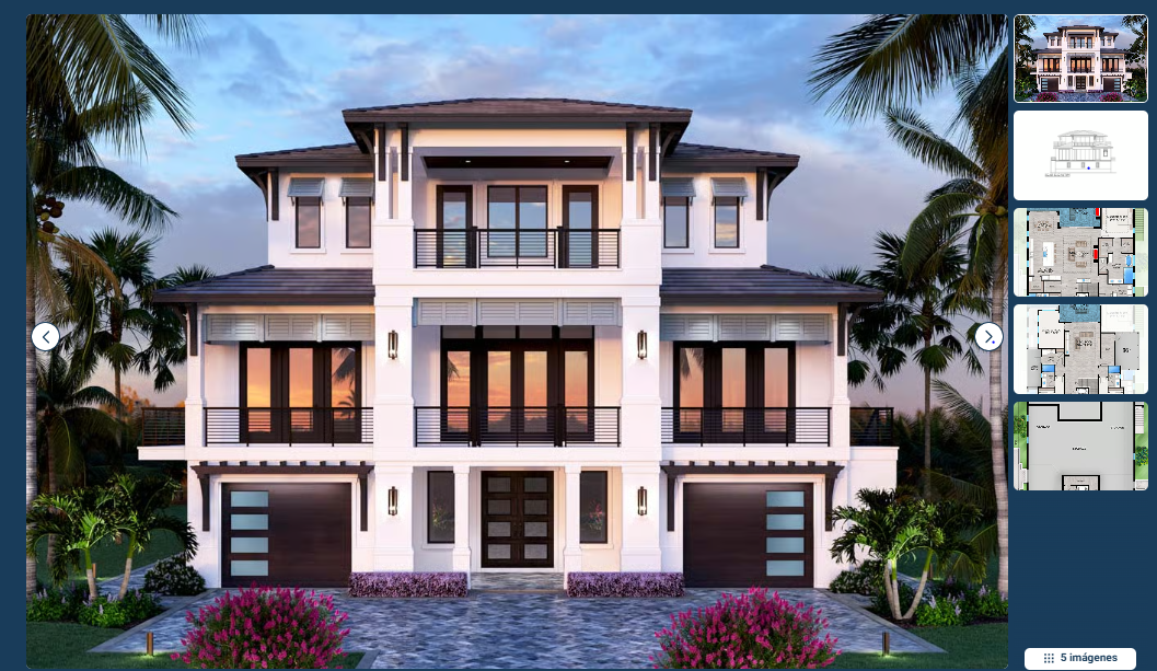 3-Story Coastal Contemporary Home Plan with Elevator - 4,619 sq ft