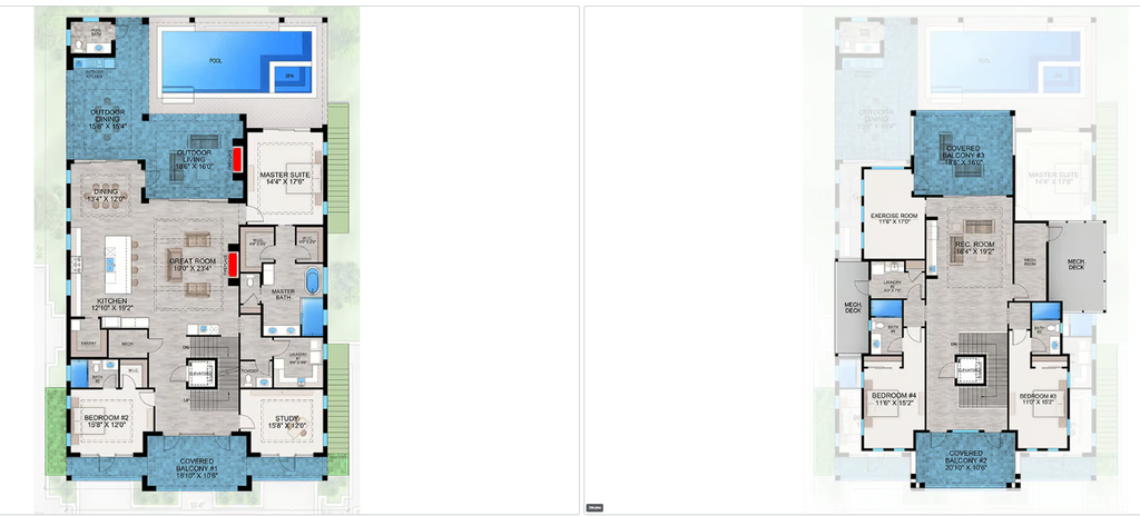 3-Story Coastal Contemporary Home Plan with Elevator - 4,619 sq ft