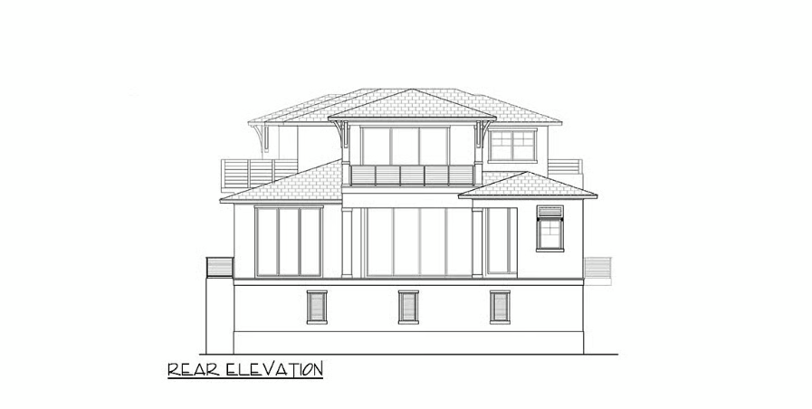 3-Story Coastal Contemporary Home Plan with Elevator - 4,619 sq ft