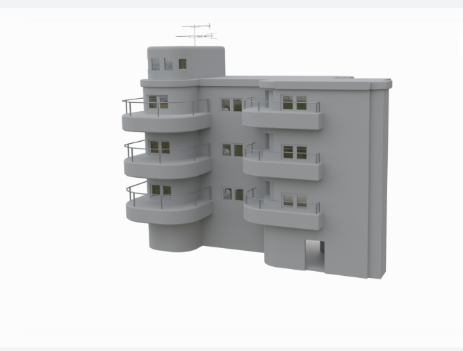 3D Model of Architectural House (Bauhaus Style)