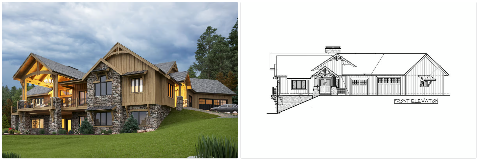 Craftsman mountain style house plan.